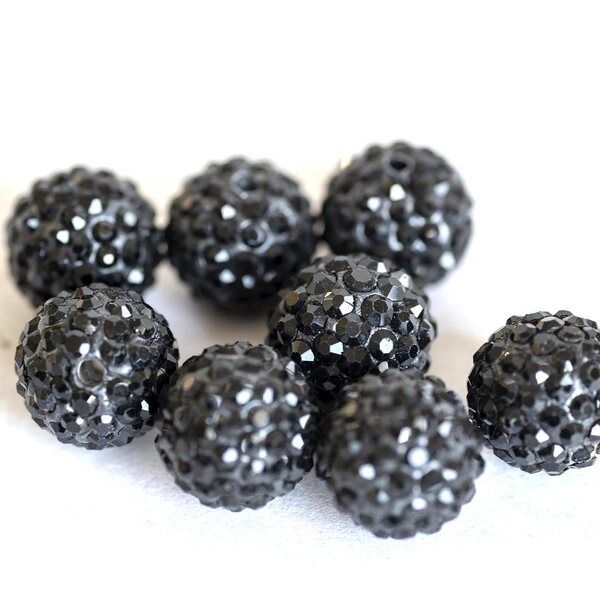 бусина "шамбала" 12, цвет черный, 12 мм