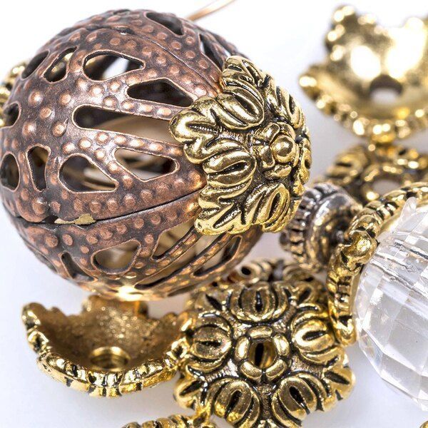 шапочка для бусин "барокко", цвет античное золото, 10х4 мм