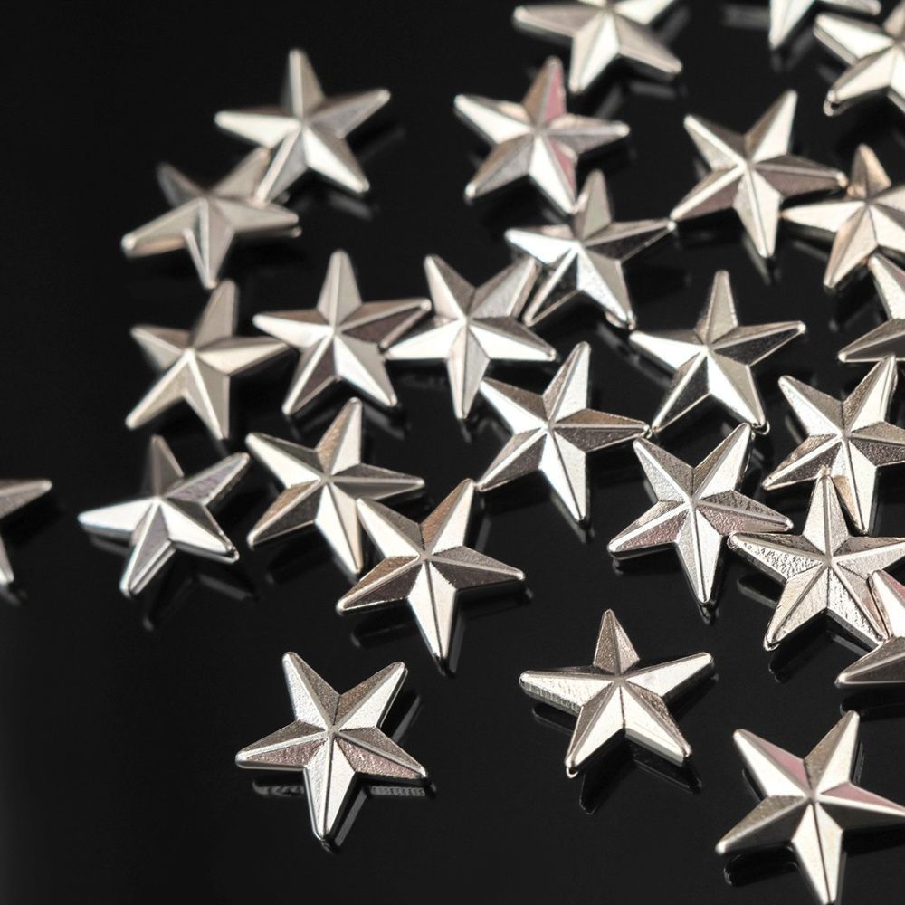 бусина, металл "звезда", цвет античное серебро, 12x12x4 мм