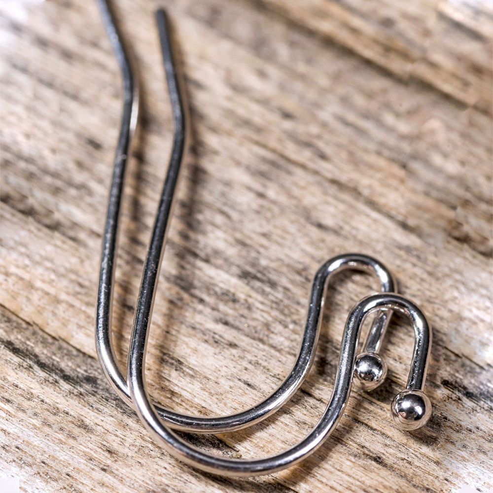 швензы "крючок", металл, покрытие родием, 20х13х0.8 мм