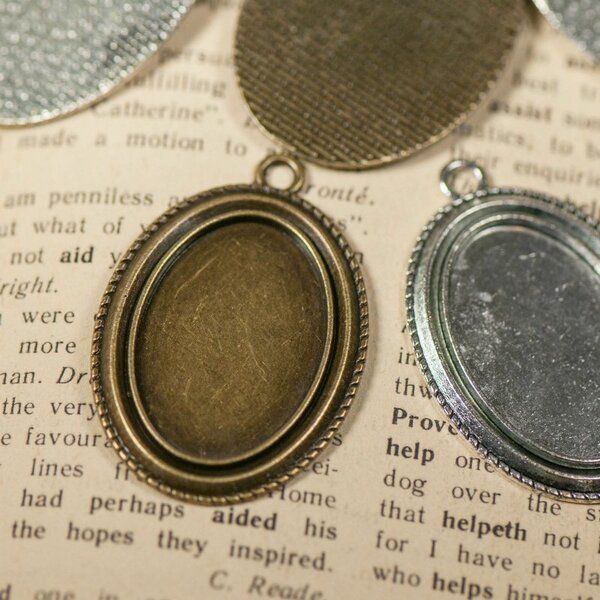 сеттинг овальный "микс", цветовой микс, 44x30x2 мм