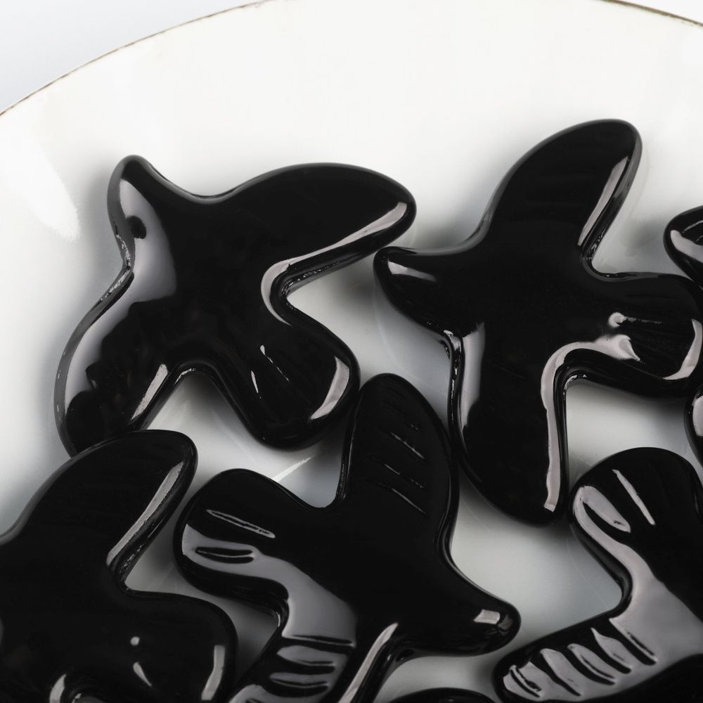 бусина, лэмпворк "голубь", стекло, цвет чёрный, 34x42x9 мм