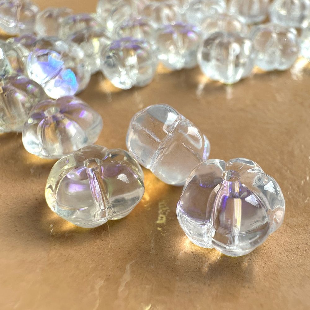 бусина "незабудка", стекло, цвет прозрачный ав, 10x10x6.5 мм