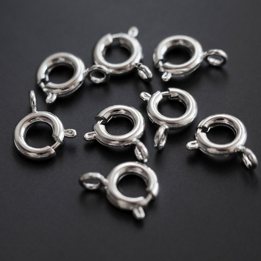 замочек шпрингельный, посеребрение, 10x8x3 мм