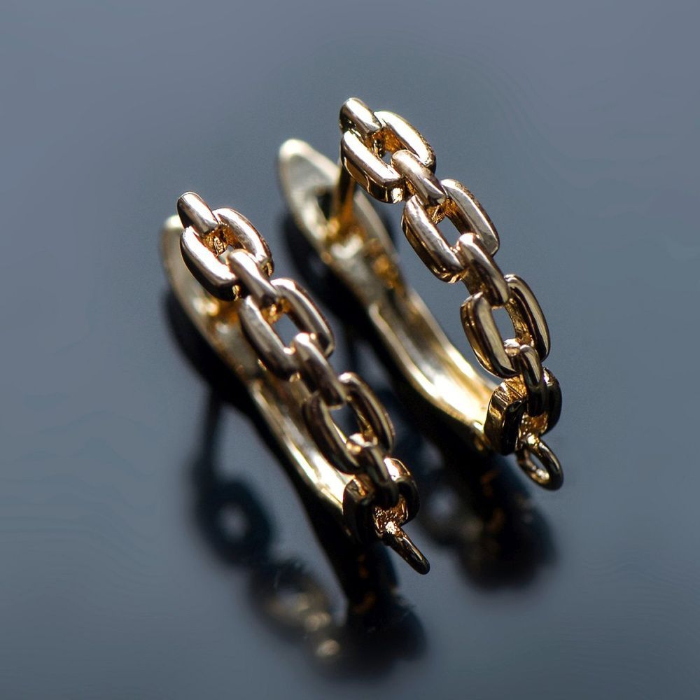 швензы "цепь", позолоченные, 20.5x13x3 мм 