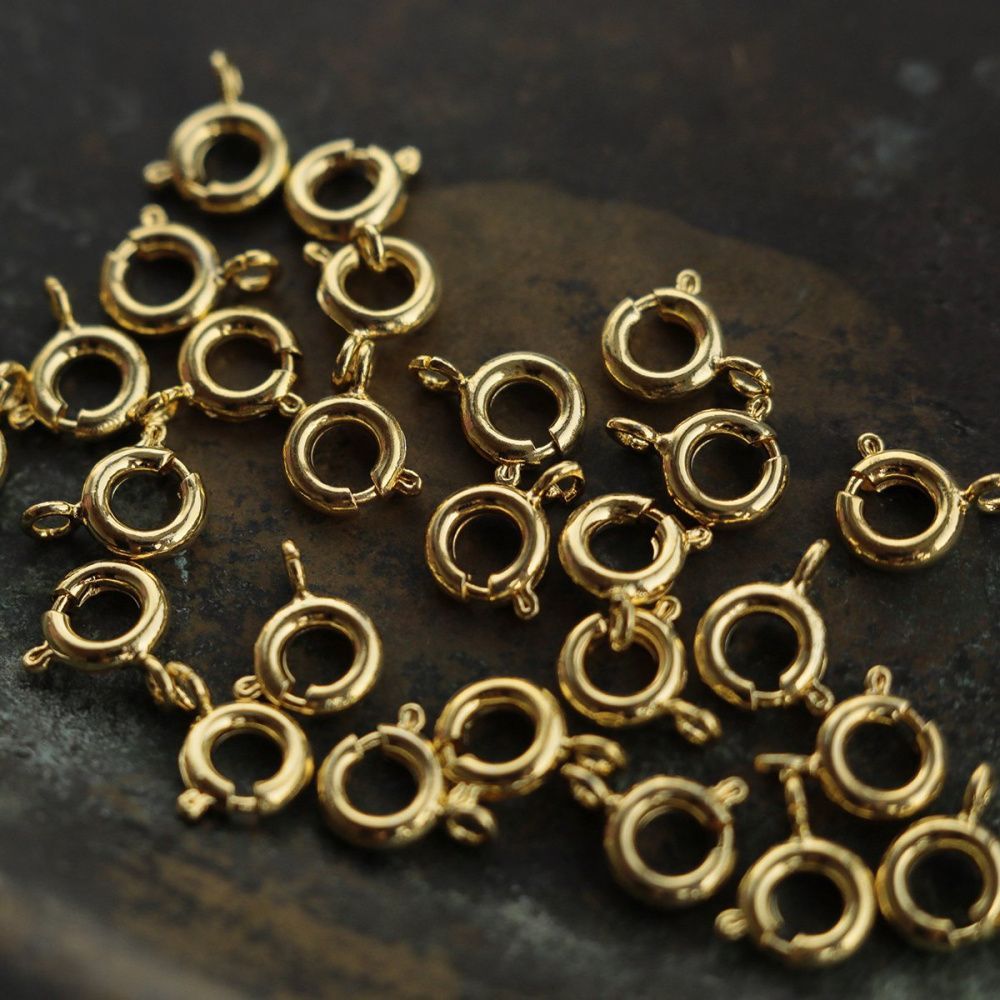 замочек шпрингельный, позолота, 8x5.5x1.5 мм