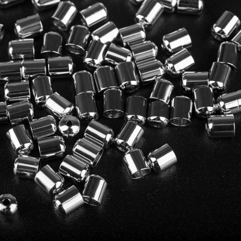 колпачок-наконечник "боул", для шнура, цвет платина, 5x4 мм