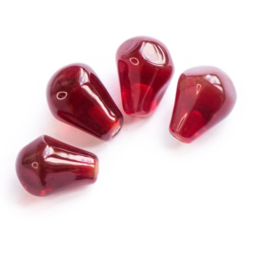 бусина, мурано "зерно граната", красный, 11х9 мм
