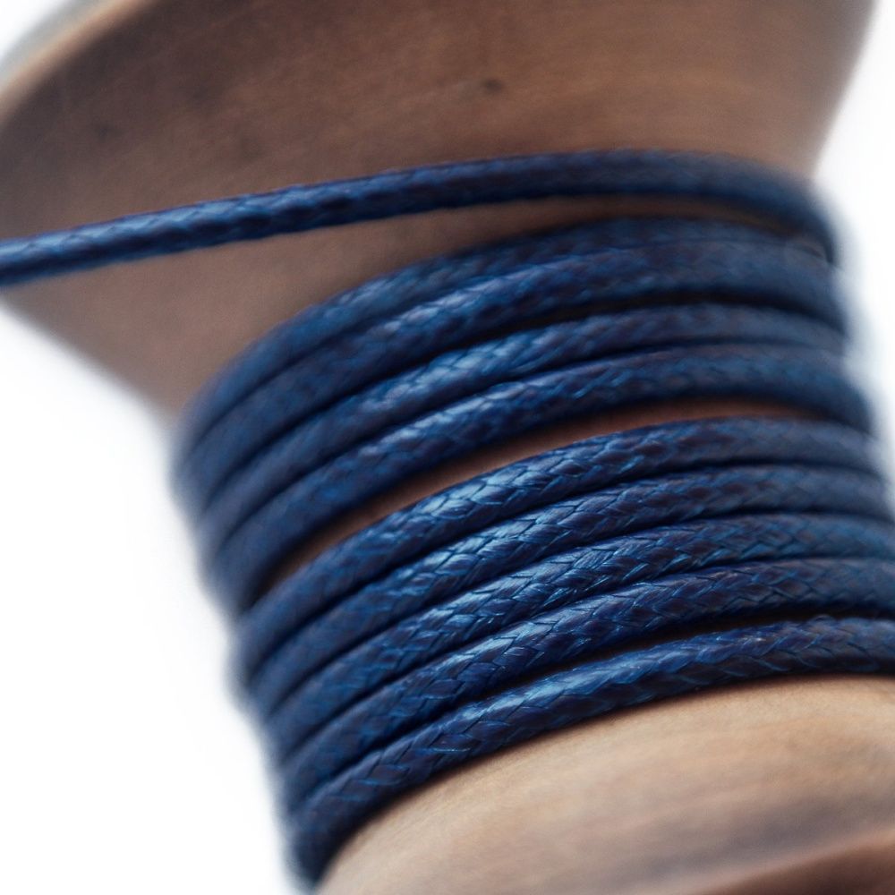 шнур вощеный, цвет темно-синий, 1.5 мм