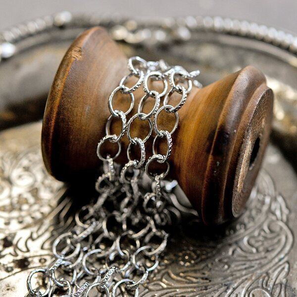 цепочка "даймонд", цвет платина, звено 8x6x1 мм