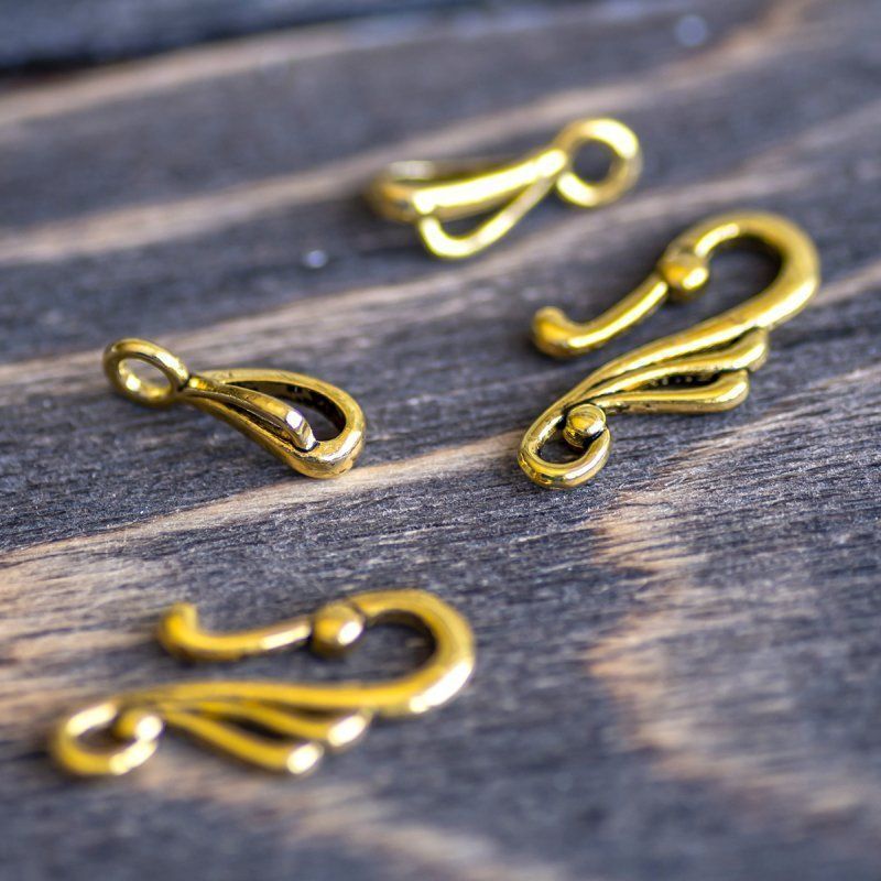 Замочки тоггл "скролл", цвет античное золото, 25х12 мм