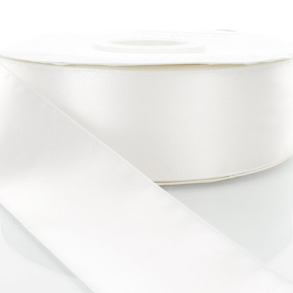 лента, атлас, цвет молочная, ширина 40 мм ленты