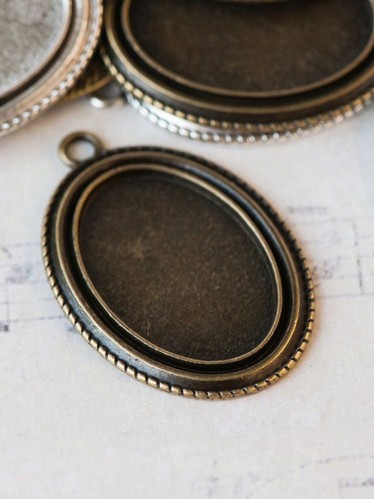 сеттинг овальный "микс", цветовой микс, 44x30x2 мм