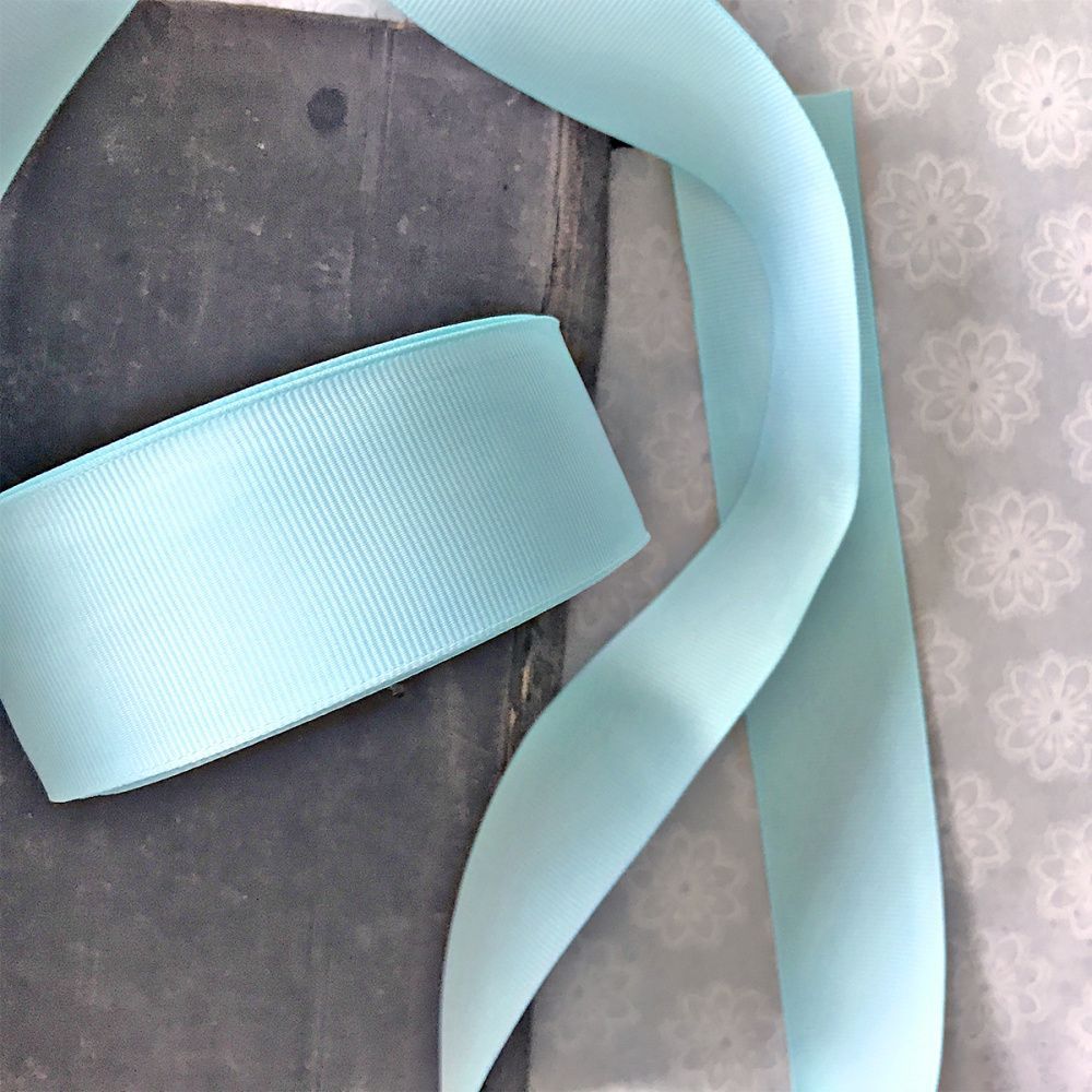 лента репсовая, цвет аквамарин, ширина 38 мм ленты