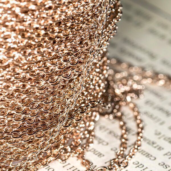 цепочка "кросс", цвет золото розовое, звено 3x2x0.5 мм