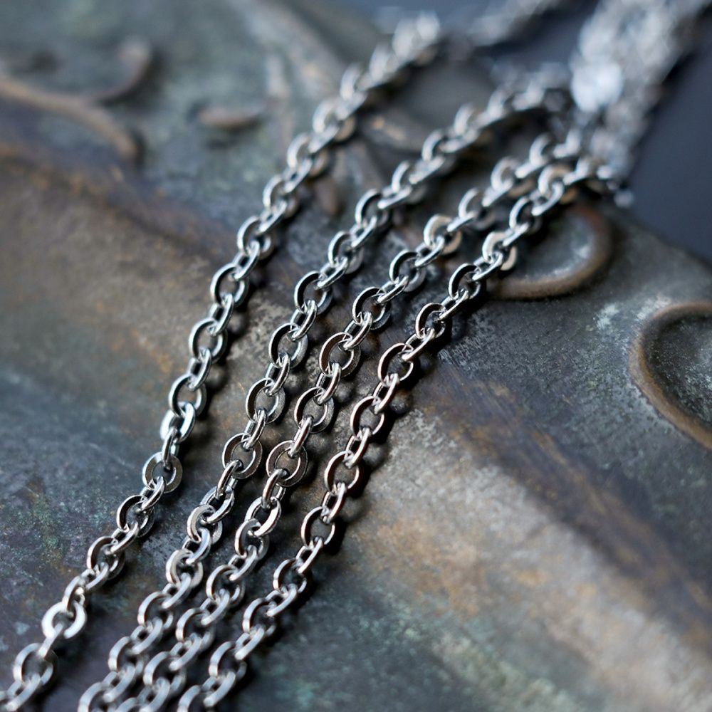 цепочка "кросс 304", цвет стальной, звено 3x2.5x0.6 мм