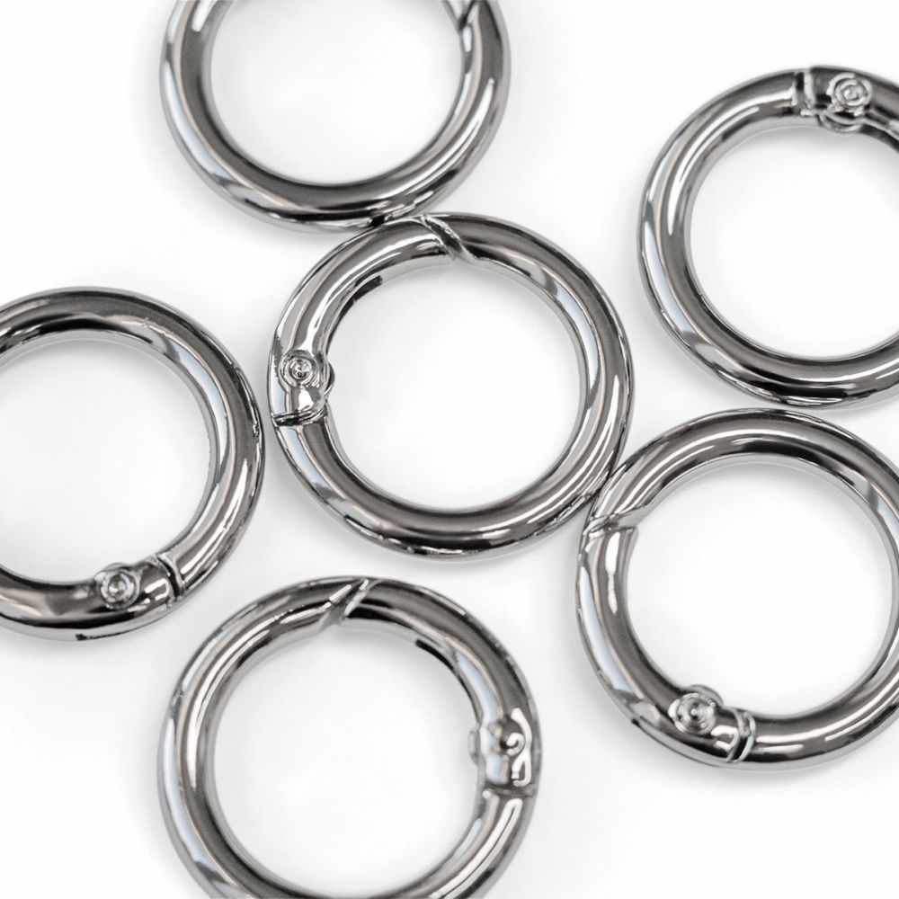 Замочки замок-кольцо для брелоков, цвет платина, 24.8x3.6 мм