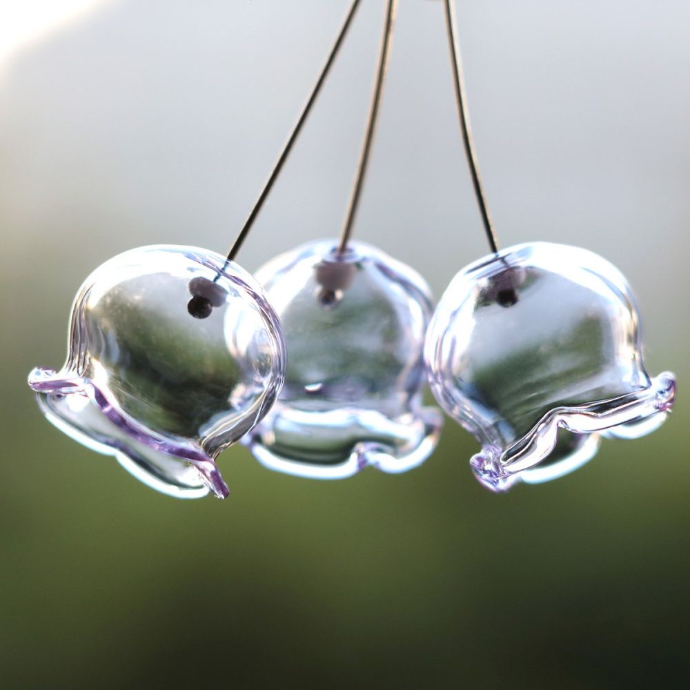 бусина, лэмпворк "колокольчик", сиреневый, 16х15 мм