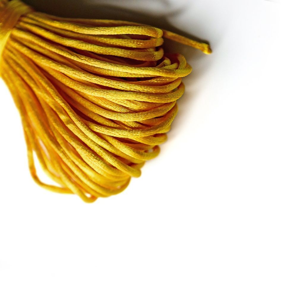 шнур атласный, цвет желтый темный, 2 мм, уп 20 м