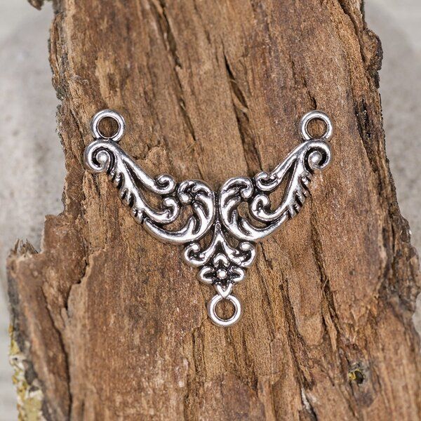 коннектор "акант", цвет античное серебро, 23x27x1.5 мм