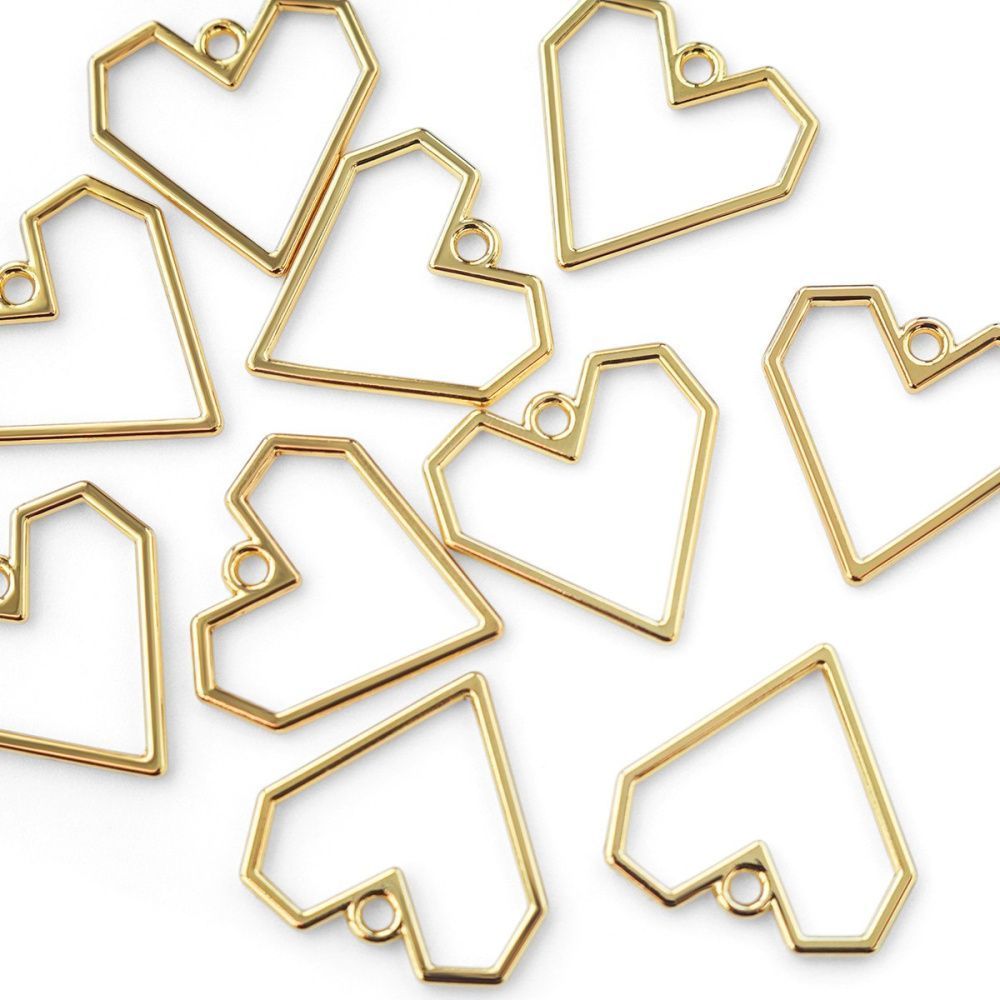подвеска металл "геометрик-харт", цвет золото, 20x20x1 мм