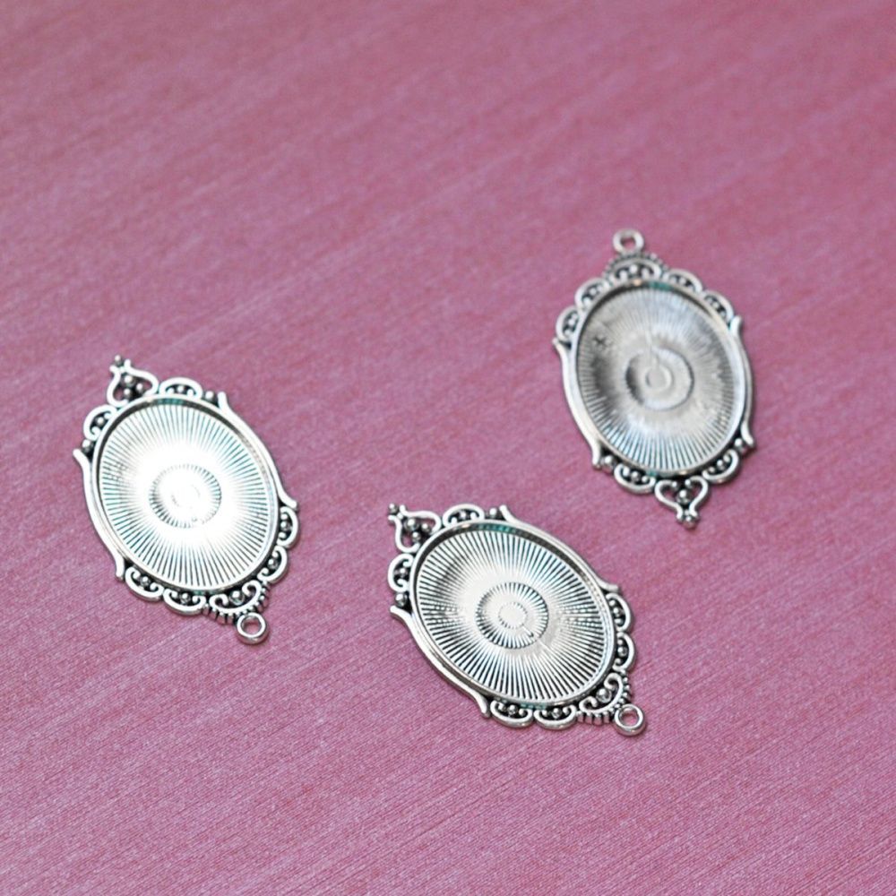 сеттинг овальный "альгамбра", античное серебро, 65x37x2.5 мм