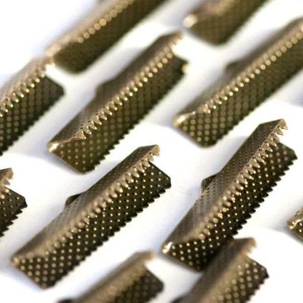 зажим для ленты, цвет античная бронза, 25x8 мм