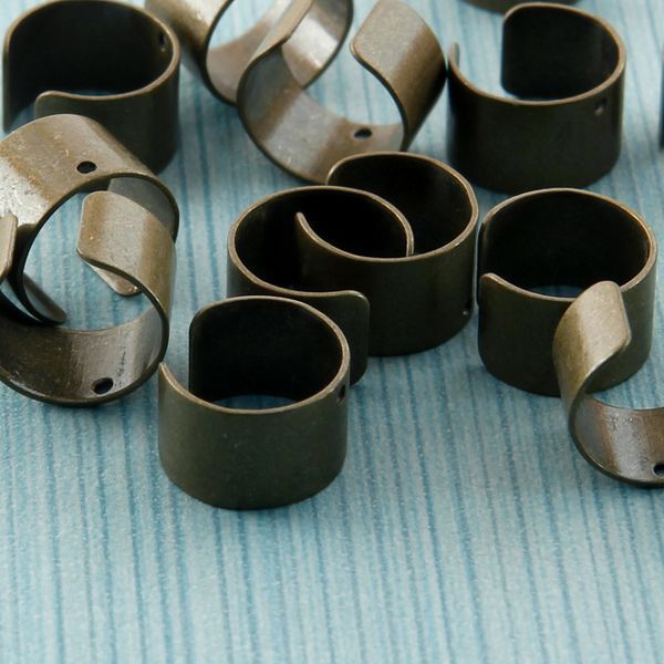 кафф, латунь, цвет античная бронза, 10х9.5х6 мм