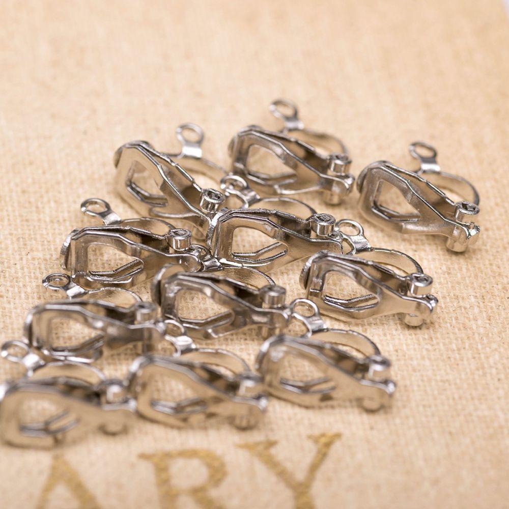 основа для клипс с петлей, цвет платина, 13x6x7 мм