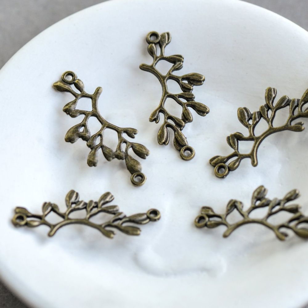 коннектор "веточка", цвет античная бронза, 38х17х2 мм 