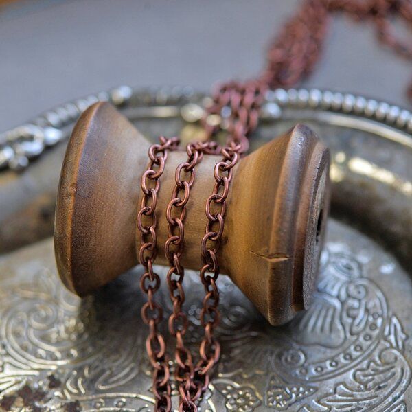 цепочка "кросс мини", цвет красная медь, звено 5.5x4x1 мм