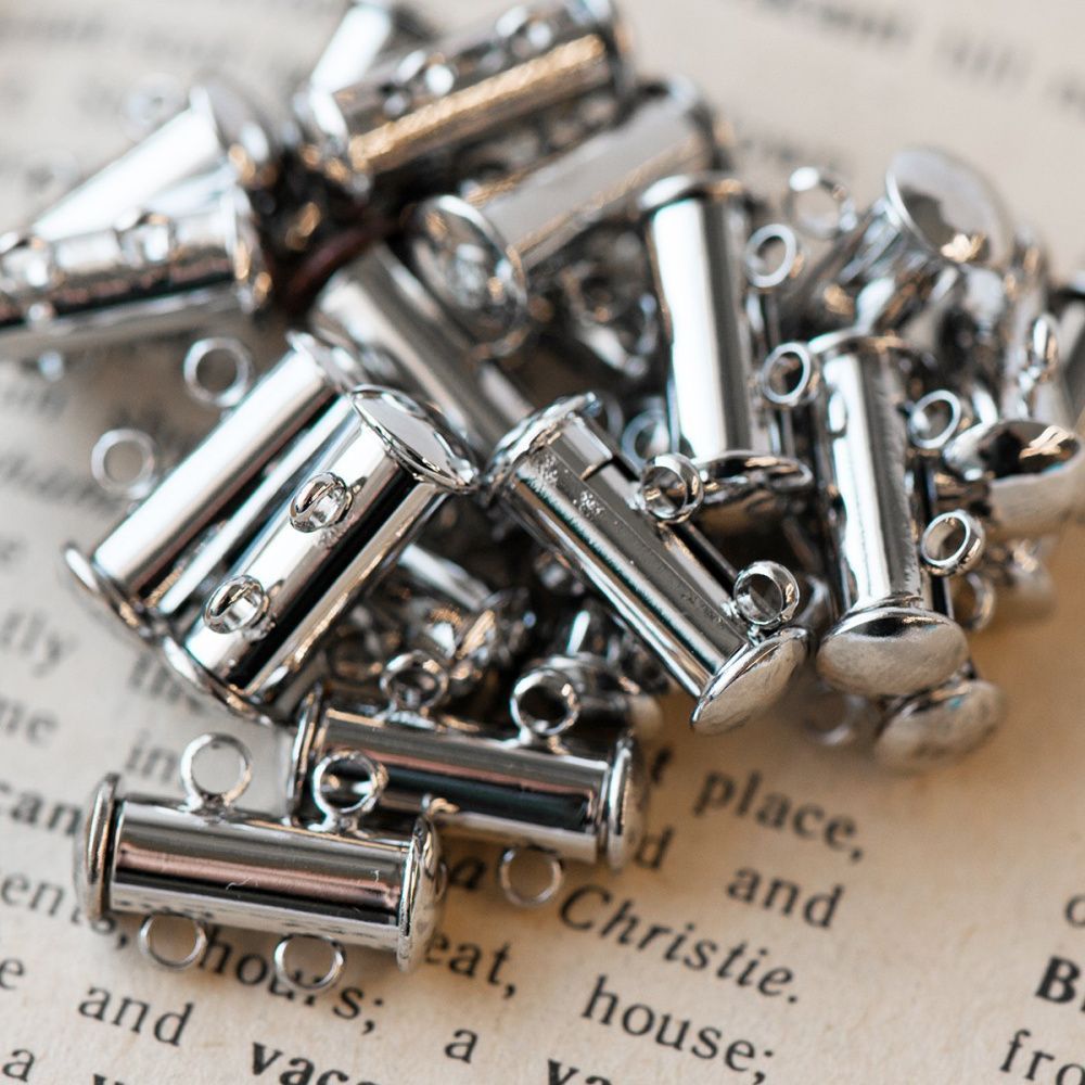 застежка "слайдер" многорядная, цвет платина, 15х11.5х6 мм