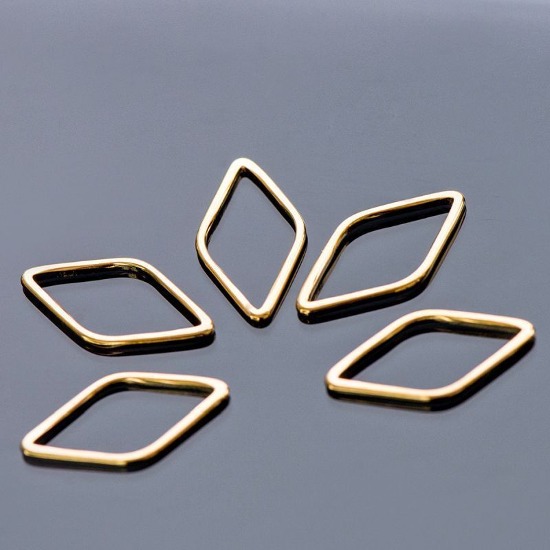 подвеска металл "ромбус", позолота, 17x9x1 мм