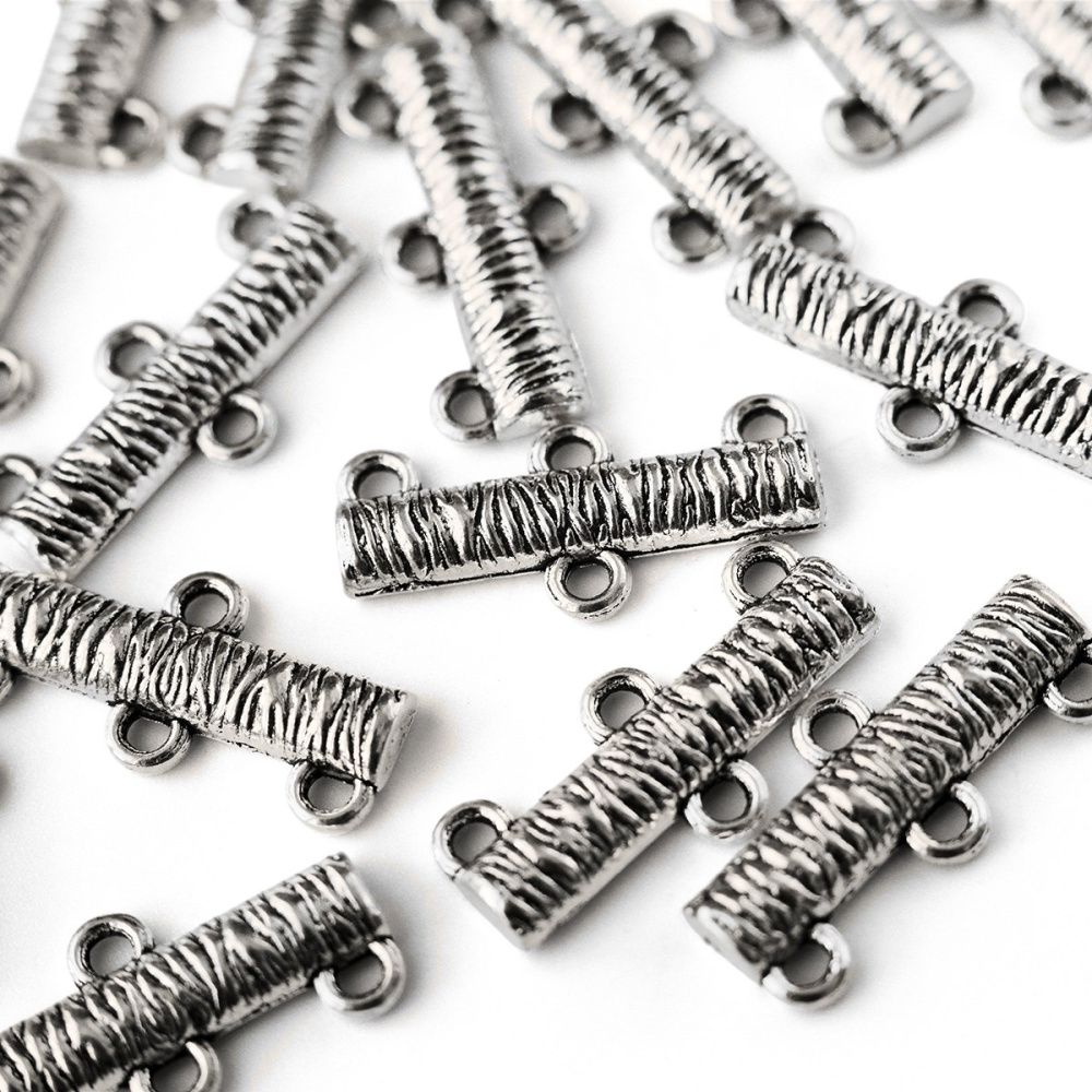 коннектор "натура", цвет античное серебро, 11.5x25x3 мм