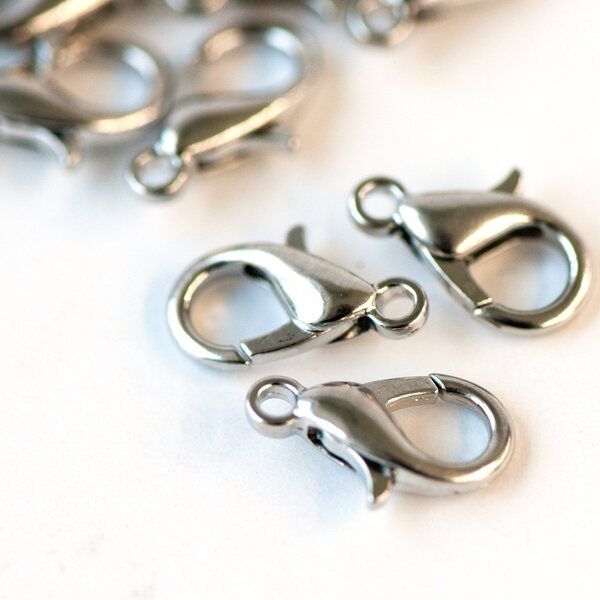 Замочки замочек-лобстер, цвет платина, 8х14 мм