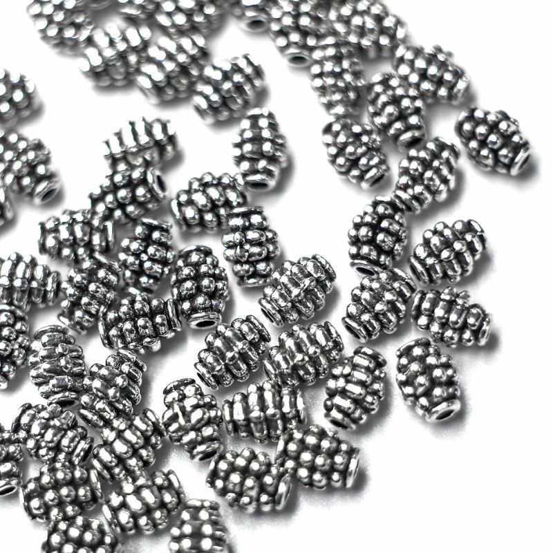 бусина, металл "шишка", цвет античное серебро, 7x5 мм