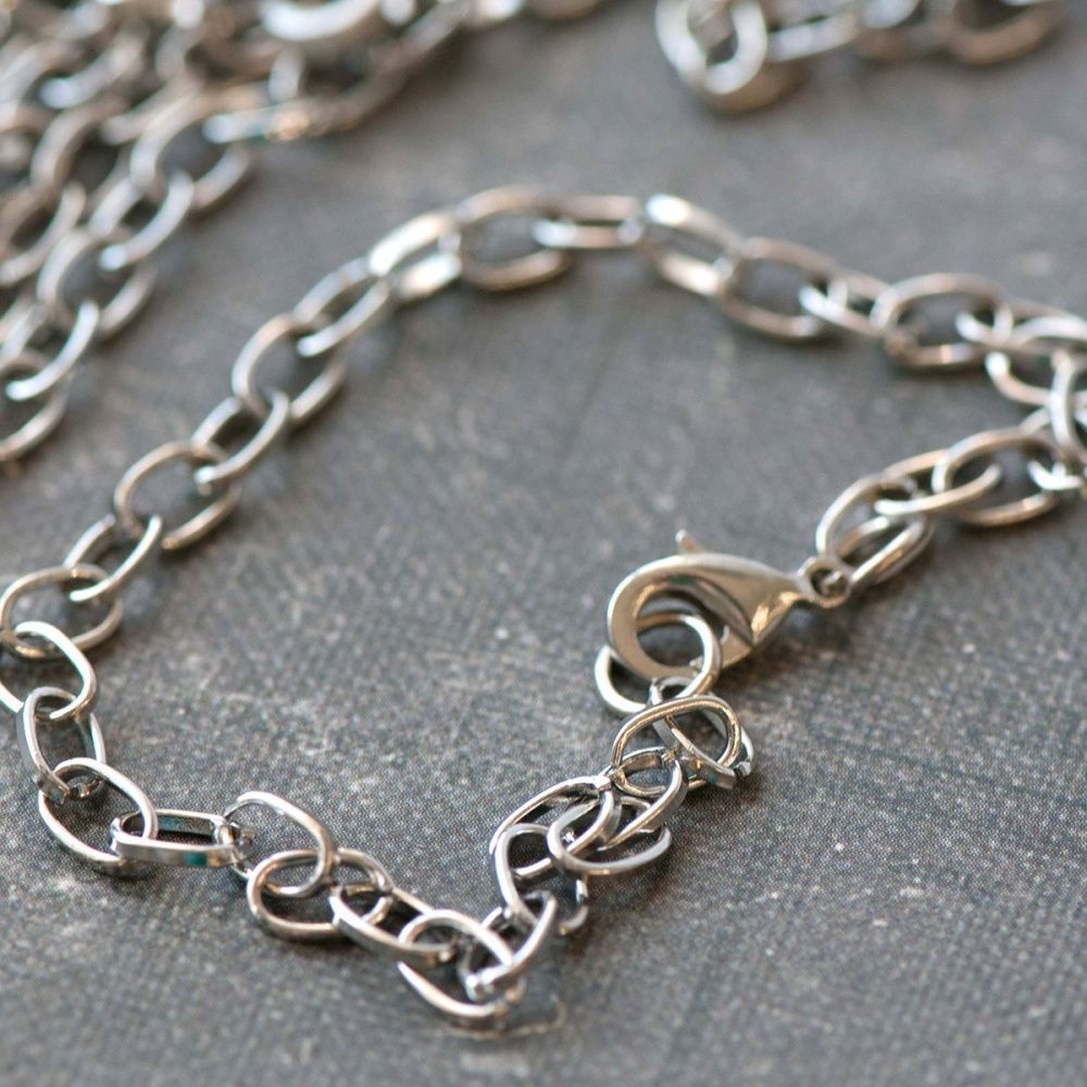 основа для браслета "снейк", цвет платина, 20 см