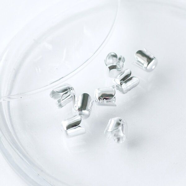 концевик для шнура "белл", цвет серебро, 6х6 мм