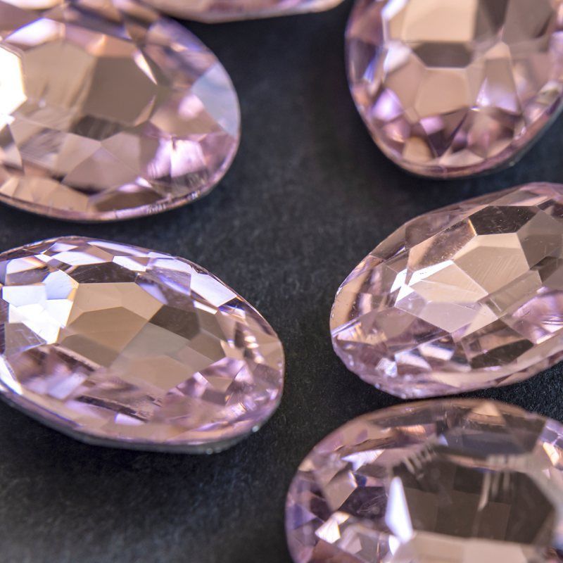 кабошон стекло кристалл, овальный, цвет lt.pink, 18х13 мм