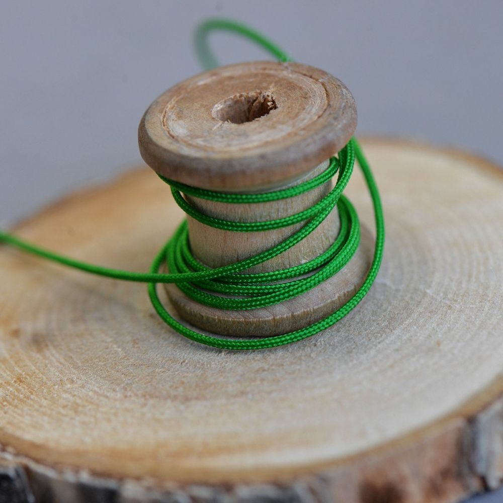 шнур, полиэстер, цвет травянистый зеленый, 1 мм  