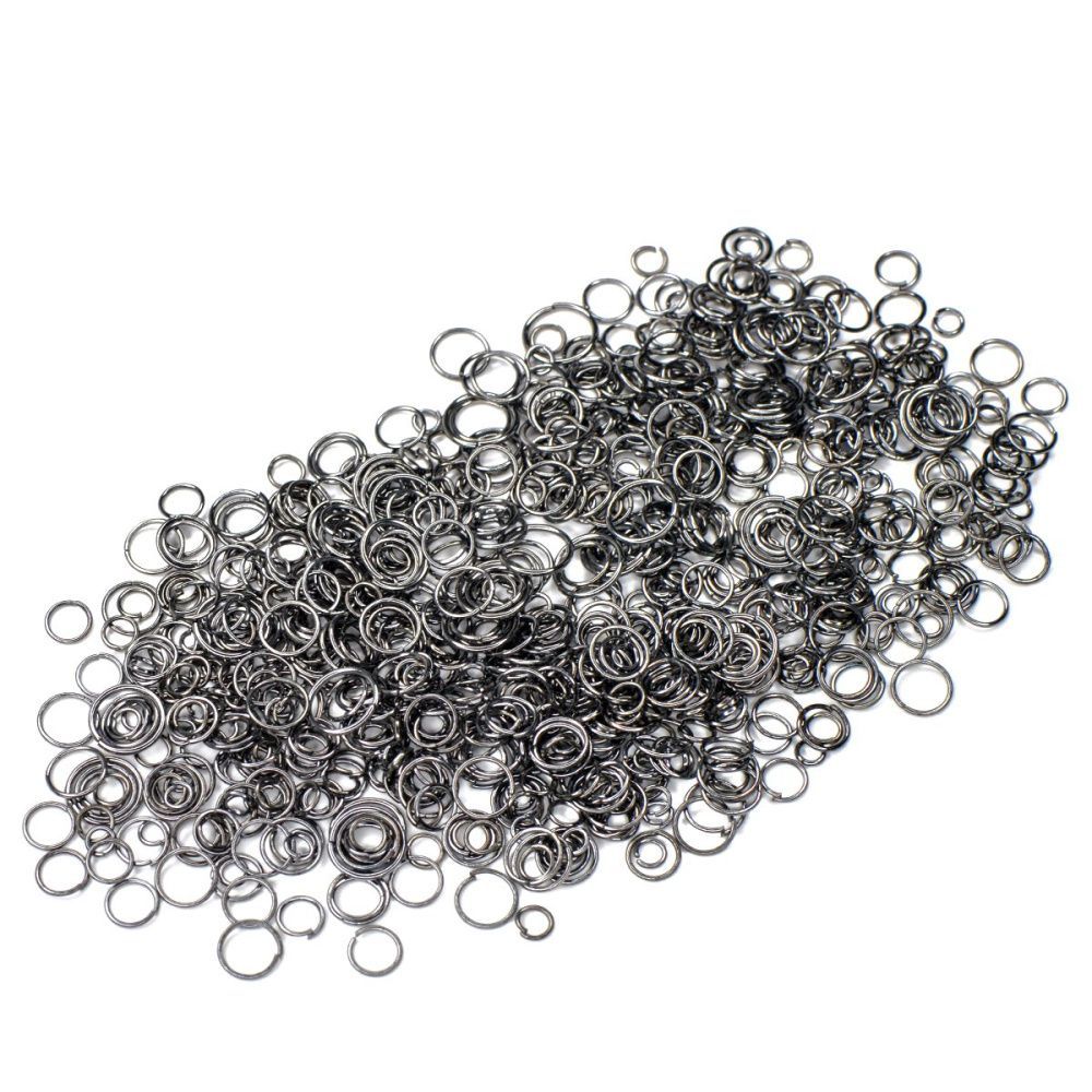 колечко соединительное, цвет черный, размерный микс (уп 10 г)