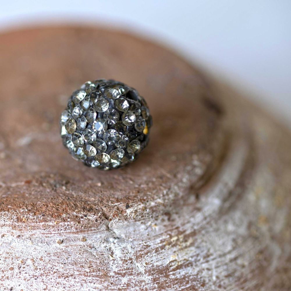 бусина "шамбала" 12, цвет черный бриллиант, 12 мм