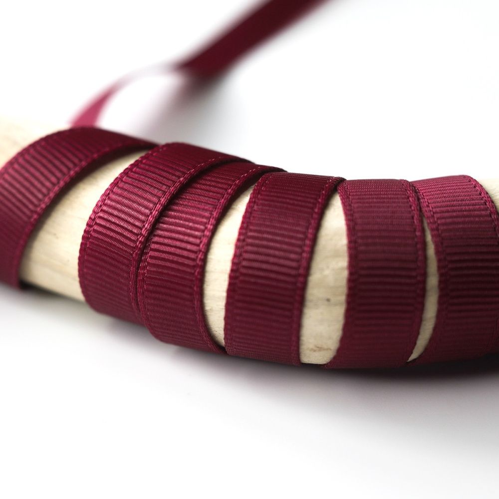 лента репсовая, цвет бордовый, ширина 9.5 мм ленты