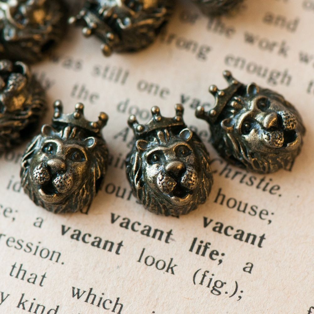 бусина, металл "король лев", цвет бронза, 14х11х8 мм