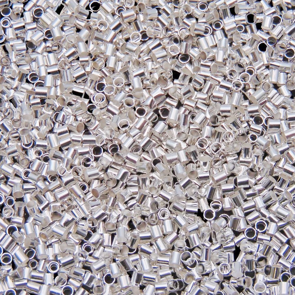 кримп-трубочка, цвет серебро, 1.5x1.5 мм 