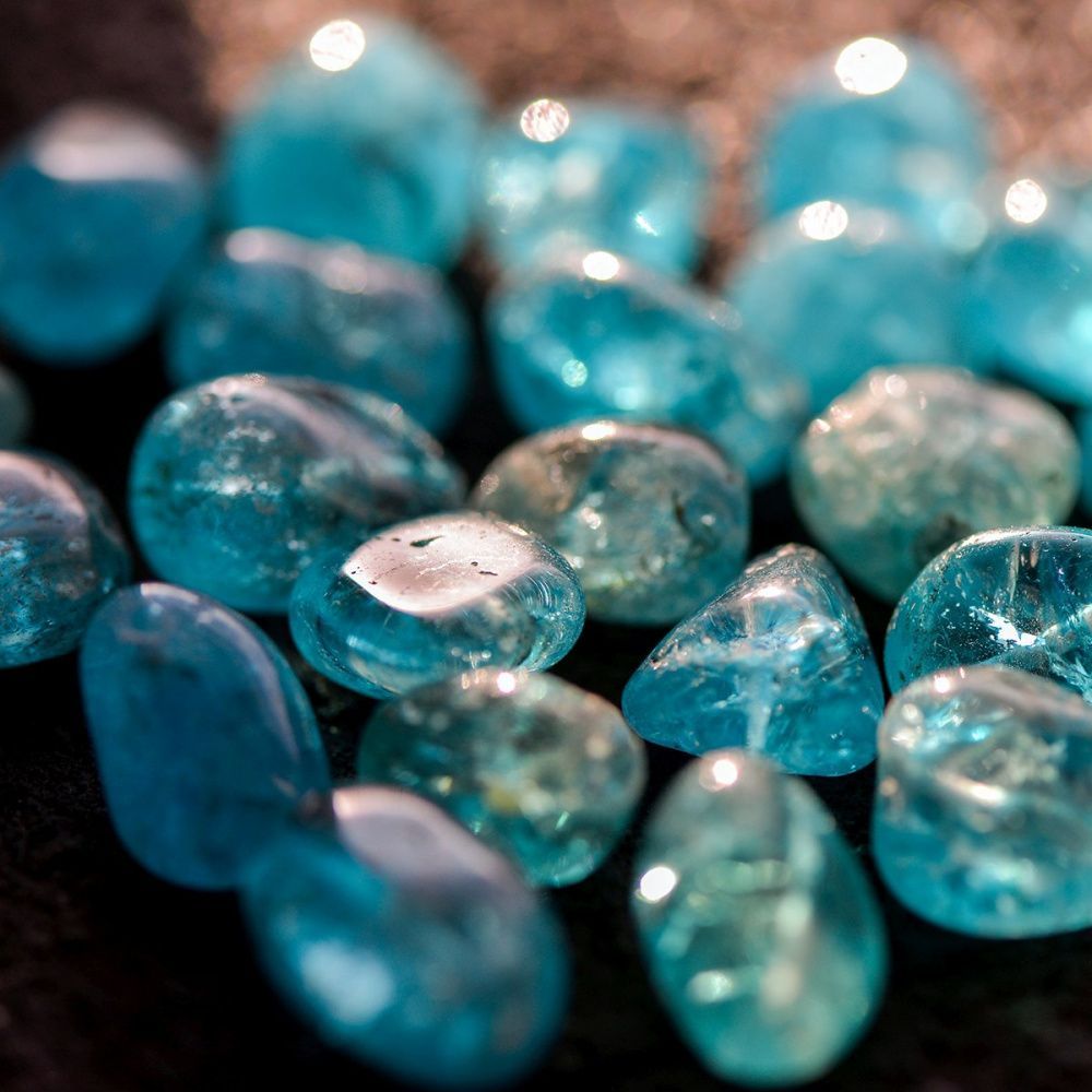 бусина кварц, овал, цвет голубой, 10-20x10-17x6-10 мм