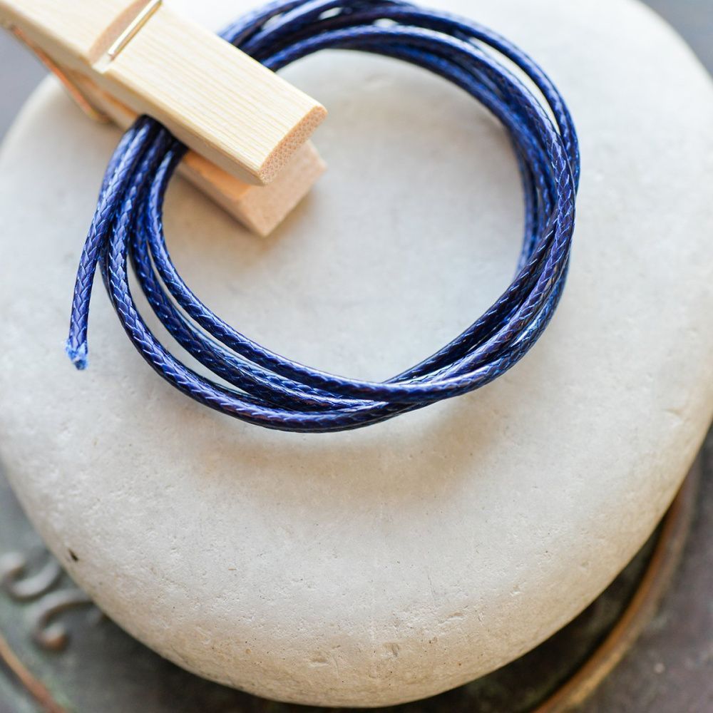 шнур вощеный, цвет чернильно-синий, 2 мм