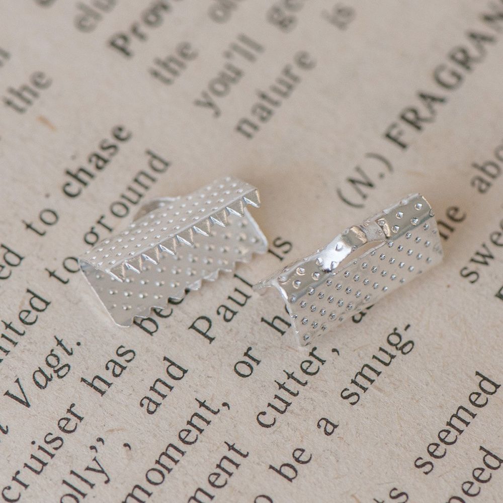 зажим для ленты, цвет серебро, 13x7 мм