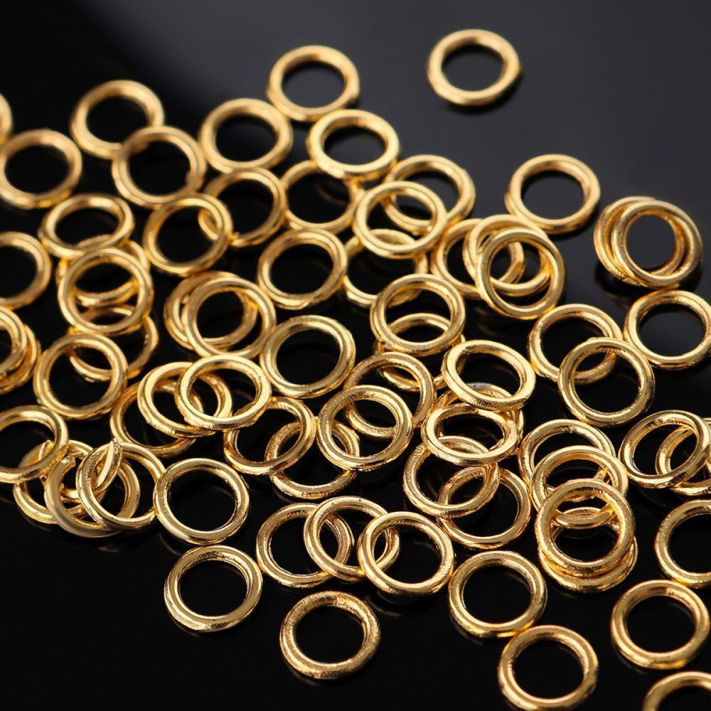 колечко неразъемное, цвет золото, 6х1 мм (уп 5 гр)