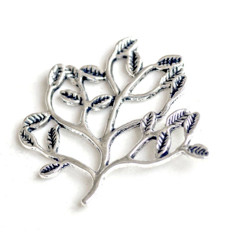 коннектор "дерево", цвет античное серебро, 30.5x32x2 мм